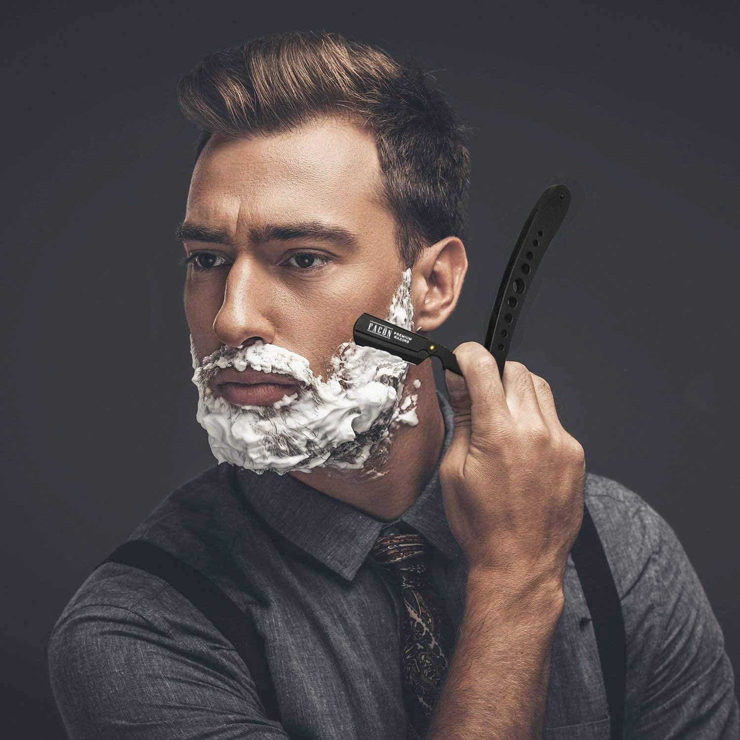 100 BLADES +  Professional Classic Straight Edge Barber Razor - Salon Quality Cut Throat Shavette